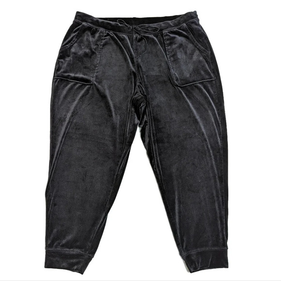 House Of Harlow 1960 Black Velour Jogger Pants 2X - Picture 2 of 8